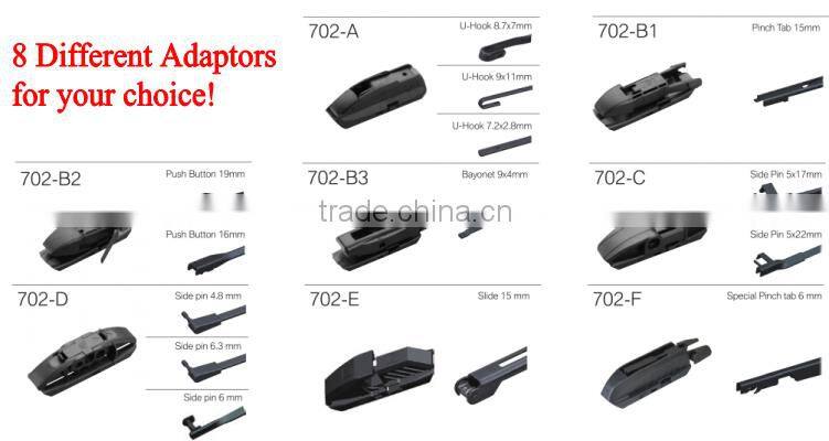 JM-702 Multi-fit Aero Type Flat Wipe Blade for car