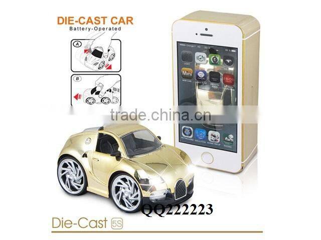 1:28 Hand-Driven Reaction Plated Metal toy car with light &music