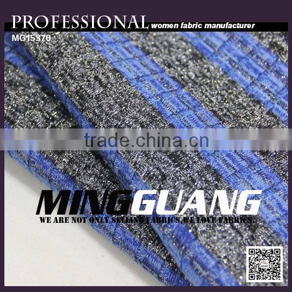 2016 fashioanl cotton polyester and Spandex knitted gold silk fabric hot sell in Europe