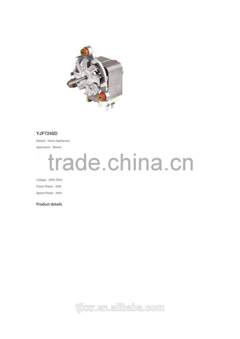 CE, ROHS UL approved YJ7240 single phase shaded pole motor, electric motor