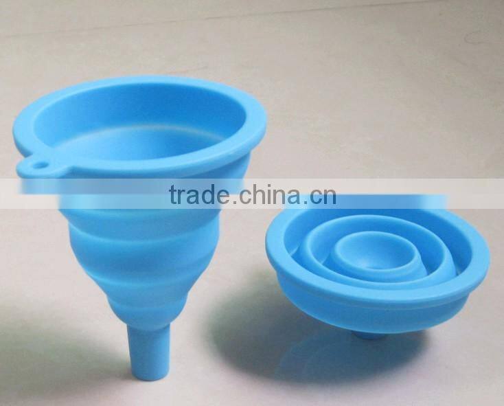 Food grade folding silicone rubber funnel easy to carrying