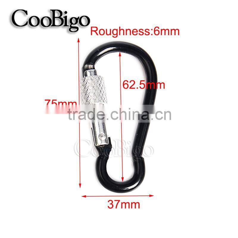 Multicolor Aluminum Spring Locking Carabiner Snap Hook Keychain Hiking Camping #FLQ188-8C(Mix-s)