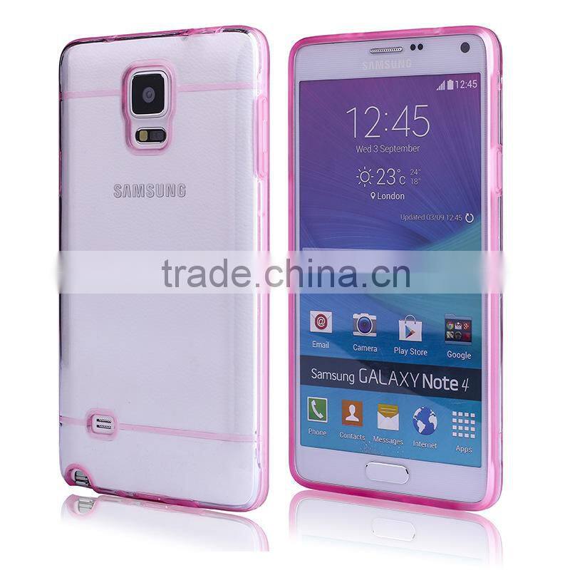 Transparent Slim Case for Samsung Note 4, PC+TPU combo case