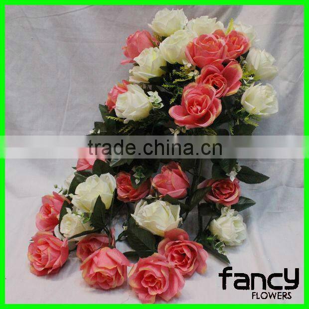 Wholesale 18 heads artificial rose for wedding hall decorations