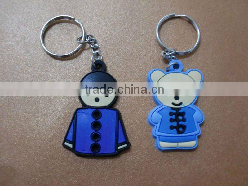 lovely bear soft pvc keychain / couple Chinese doll keyring