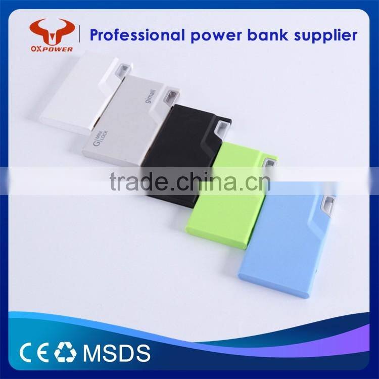 2016 professional factory hot sell fast charging high capacity 4000mah universal portable and slim usb charger power bank
