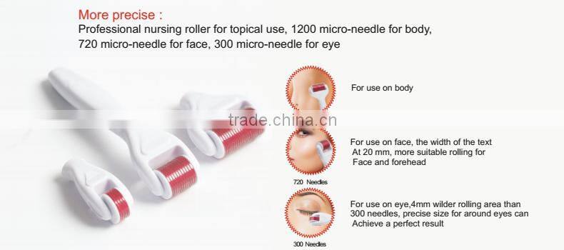 CE and RoHS korea Titanium 300&720 &1200 pins Bionic galvanic Skin nurse wrinkles eliminate derma roller
