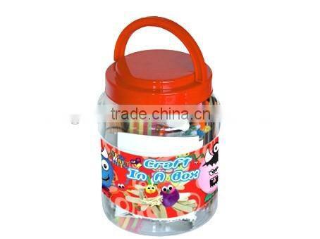 CHILDRENS CRAFT JAR GIANT ART SET POM POMS BEADS PAPER FOAM LETTERS