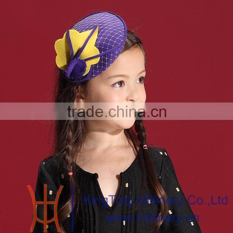 Kids New Design Wool Fascinators/Headpieces With Net