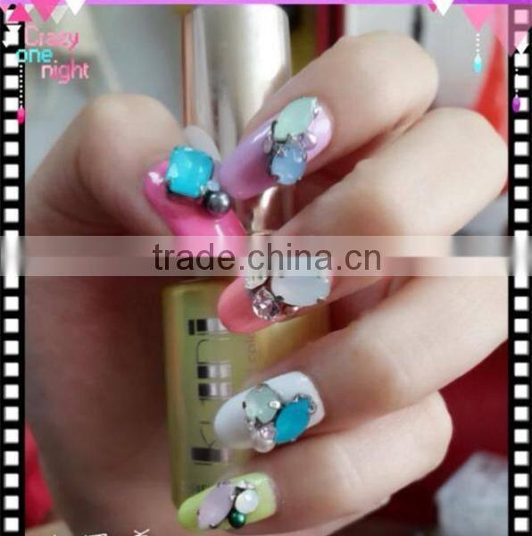 DIY nail resin decoration decorative opal candy pastel colorful spring summer acrylic rhinestone little claw base metal stone