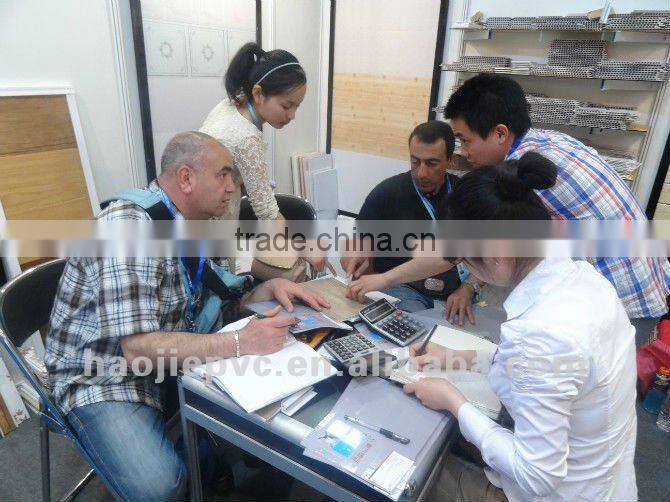 White clear plastic laminated wall panel