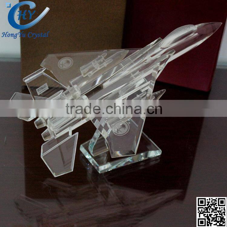 crystal glass f 16 model plane