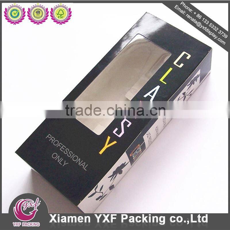 Gold shiny purple glossy finished hair extension packaging box