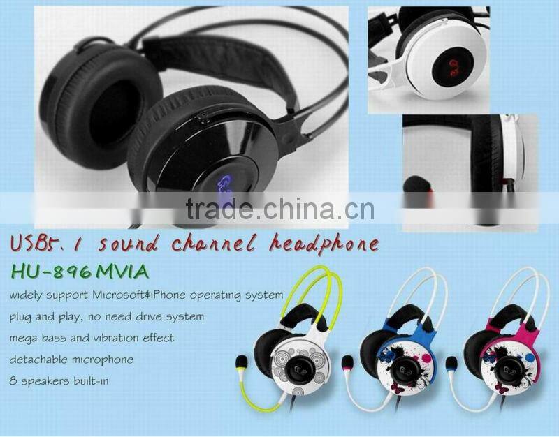 5.1 channel surround headset,new electronic 2015,gaming headset suitable for pc