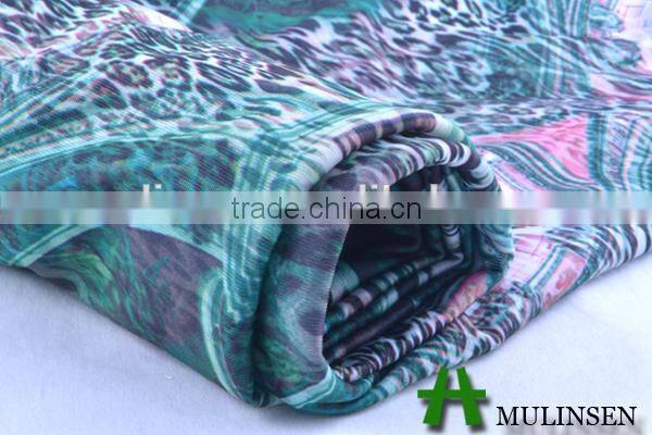 Mulinsen Textile Knitting Stretch Spandex Digital Printed Fabric FDY Polyester