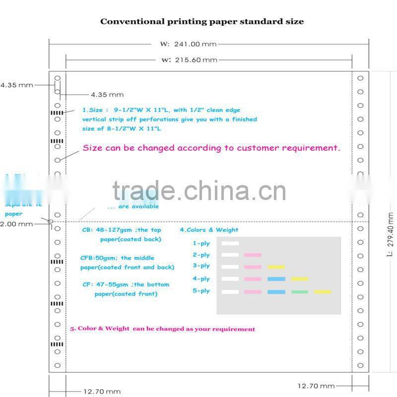 Payslip printing paper in China alibaba