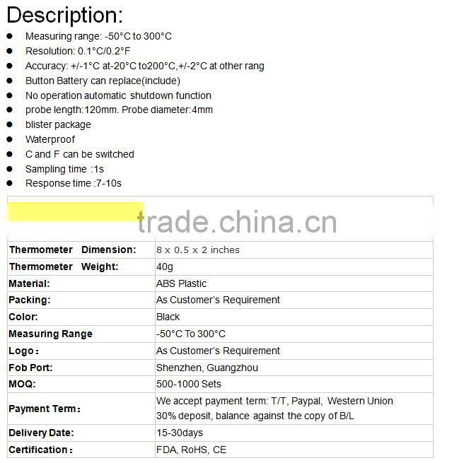 Instant Read Kitchen And BBQ Grill Digital Meat Thermometer