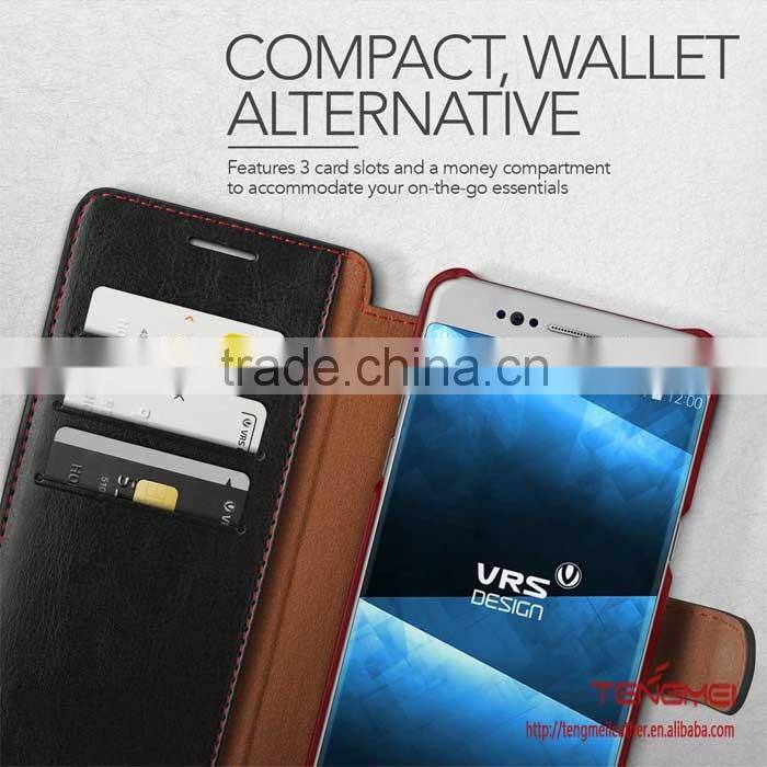 Black color high end leather case for Galaxy note 7, for Samsung Galaxy Note 7 case factory manufacture