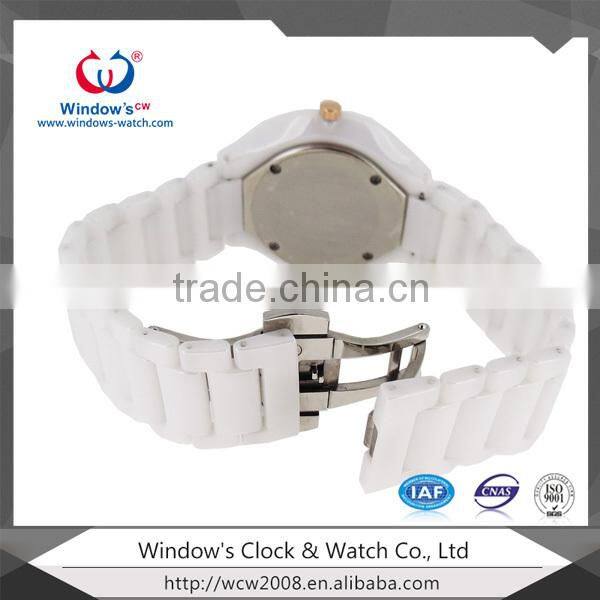 wholesale China watch stainless steel back ceramic watch