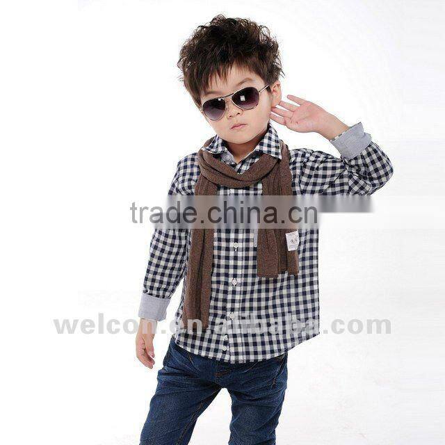 latest fashion design brand OEM long sleeve kids shirt kid wear kids clothes
