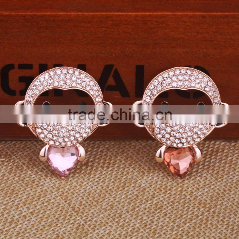 2016 pretty cute Crystal Animal Brooch rhinestone enamel animal brooch monkey brooch