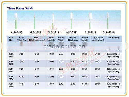 ESD Dust Free Cleanroom Foam Swab Industrial use