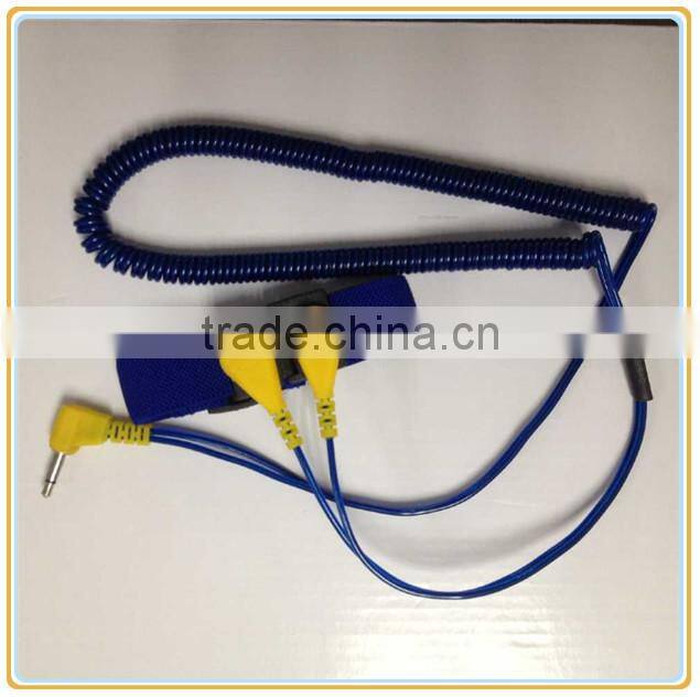 Dual coiled cord antistatic wrist strap