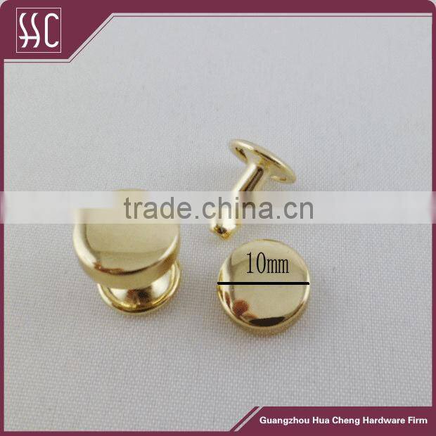 10mm High Quality Metal Light Gold Bag Rivet