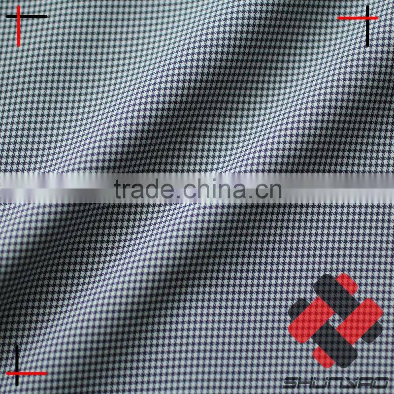polyester bird plaid pattern pongee yarn dyed shirt fabric