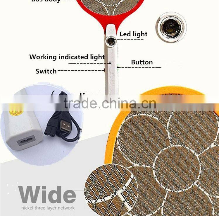 QX808USB-4 chaozhou electric factory best seller product free sample electric fly zapper racket