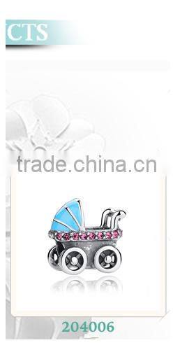 New Blue Crystals 925 Sterling Silver Daughter Heart Charms for Bracelet Jewelry Making Family Gift