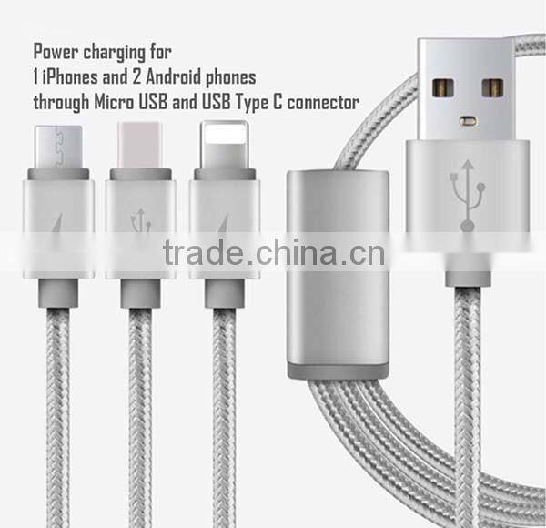 Hi-speed TPE/Nylon Braided USB cable USB 3.1 Type C Cable