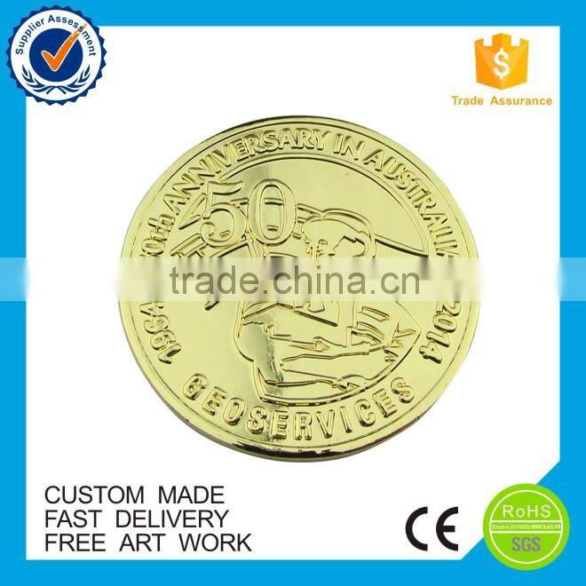 Novelty gold and silver enamel coin