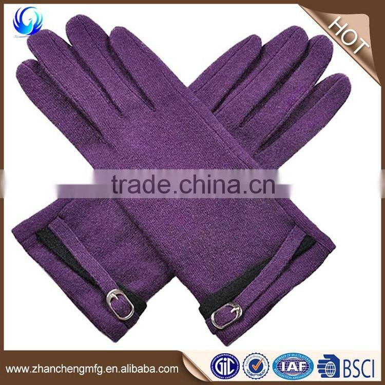 Classic custom cute ladies handmade cheap wool gloves 100% cashmere