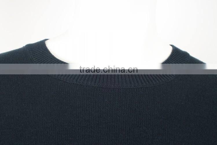 Alibaba express mens' round neck long sleeve jumper 100%cotton plain/rib handmaking autumn knitted sweater in china factory