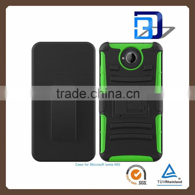 New products 3 in 1 Holster Silicone + PC Hybrid Kickstand handy Belt Clip Case for Microsoft Nokia Lumia 650 Cover accessory