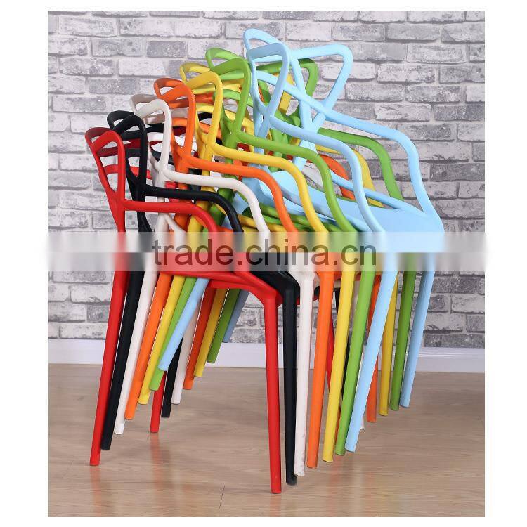 Colored plastic chair leisure cafe chair for sale