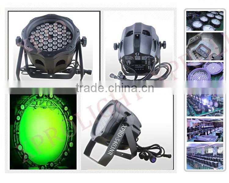 P67 waterproof 54pcs 3w rgbw led par light outdoor lighting