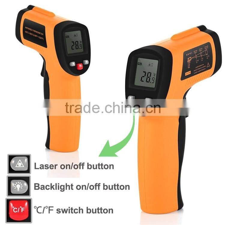 Non-Contact IR Laser Infrared Digital Thermometer LCD Digital Infrared Pyrometer Laser Point Temperature