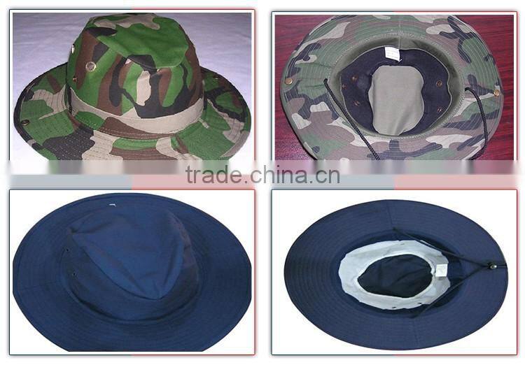 Advanced equipments made large brimmed 100% cotton camo hunting fishing caps