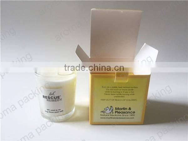 luxury custom design cardboard flat candle packing box for glass jars
