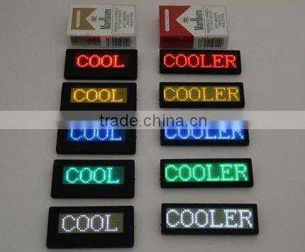 alibaba express china electronic magnetic programmable and usb rechargeable led scrolling badge