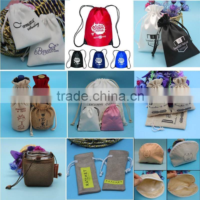 Eco friendly natural custom drawstring dust bag for shoe and for handbag