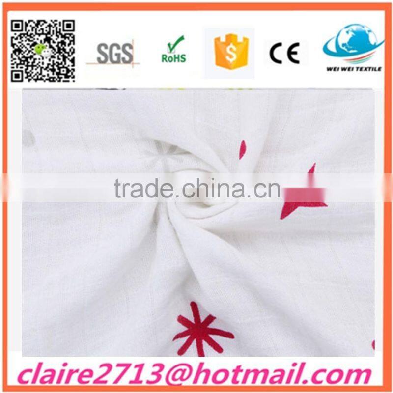 Custom print black and white Muslin Swaddle Baby Receiving Blanket, 100% cotton