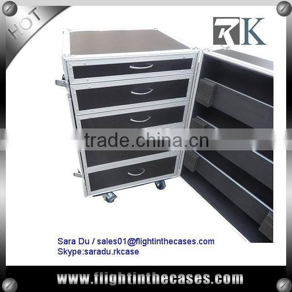 16U High Drawers Storage Cabinet ATA Road Case with 5 Drawers
