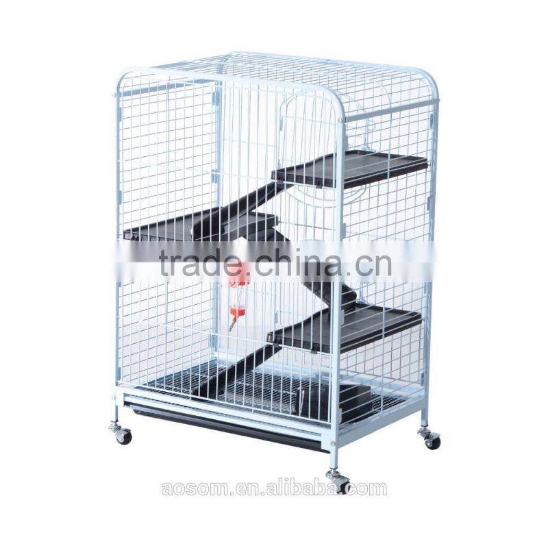 Pawhut 37" 4 Level White Indoor Metal Small Animal Cage Hutch