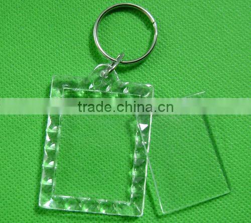 hot sale photo frame key chain,transparent photo frame key roll