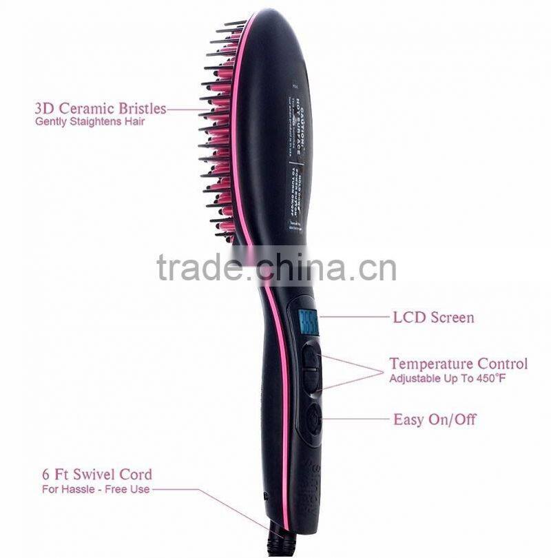 New LED display OEM hair straightener brush wonderful styling tool