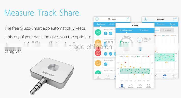 Glucose Meter, The Gluco Smart App Allows You To Take and Log Measurements Anywhere, SIFGLUCO-1.2