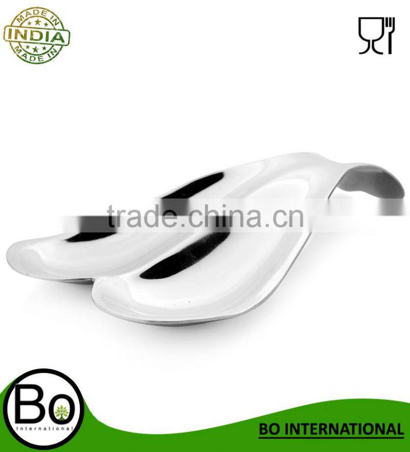 Stainless Steel Spoon Rest (double)